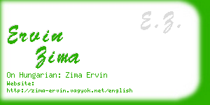 ervin zima business card